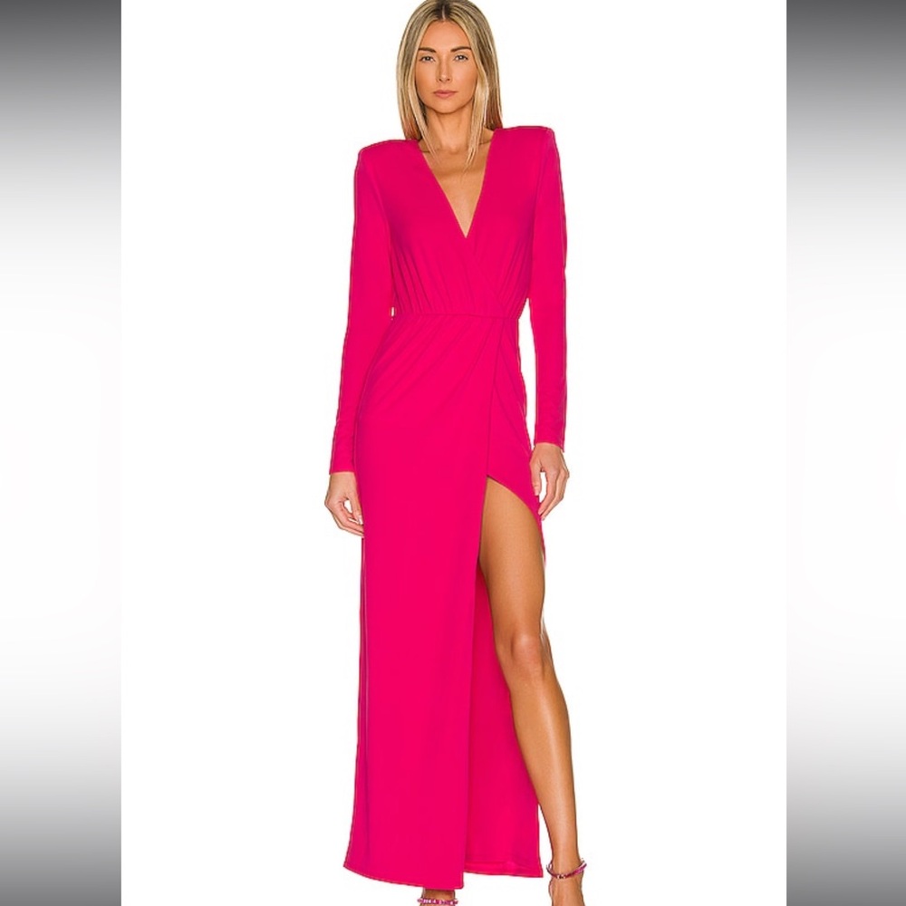 NBD Zuri Dress in Fuchsia pink maxi